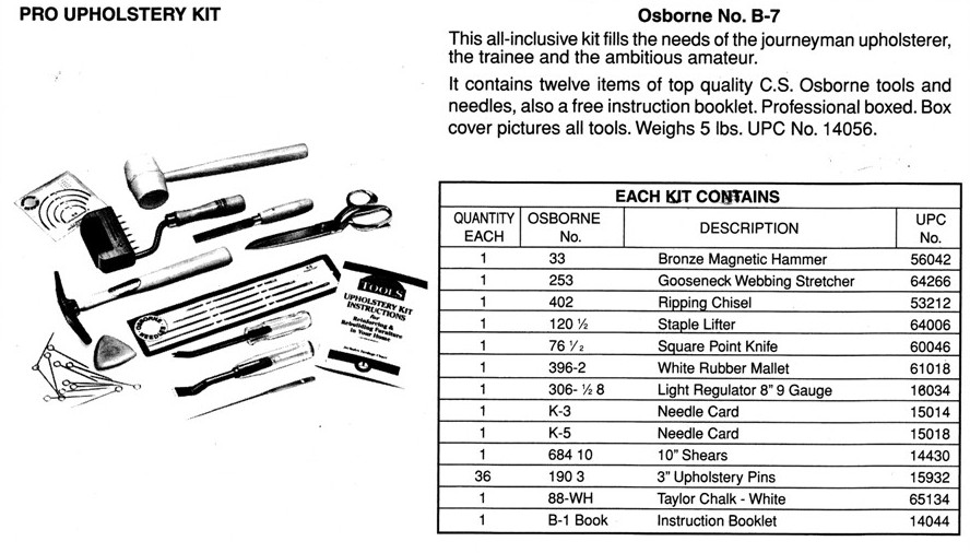 C.S. Osborne Pro Upholstery Kit